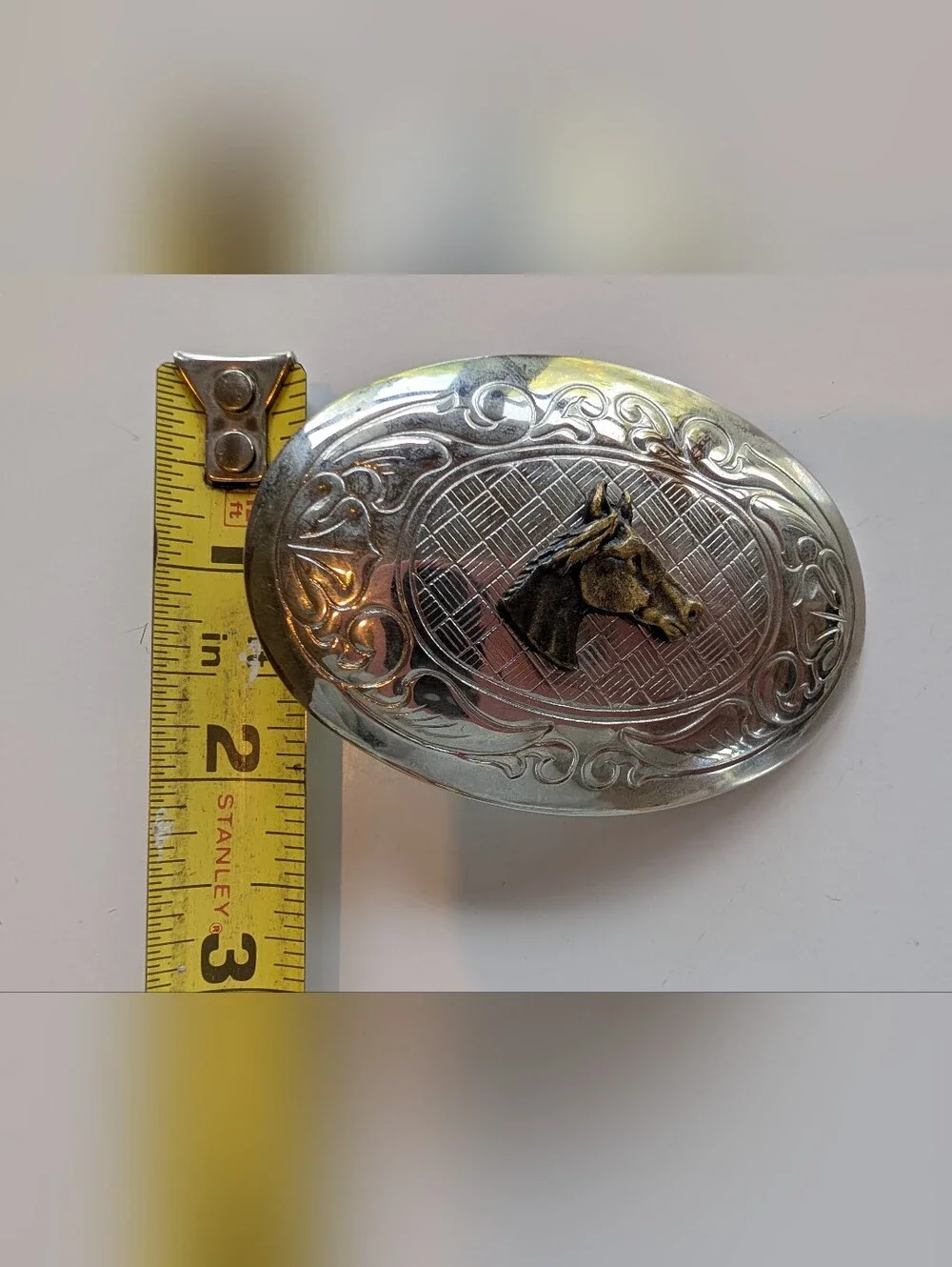 Vintage Horse Western Silver Tone Belt BUCKLE *no Belt* Made In USA
